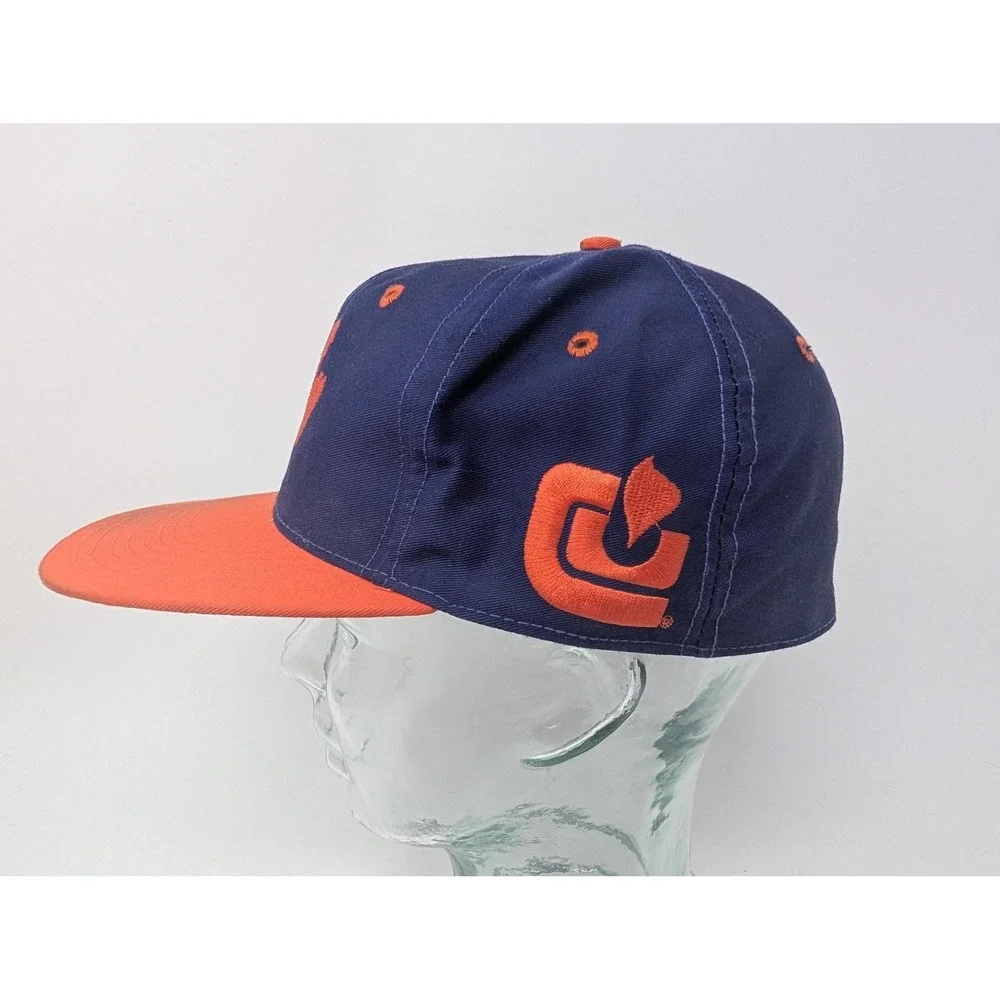 VINTAGE Clemson Tigers Hat Cap Fitted Mens 7 1/8 Blue NCAA Baseball The Game